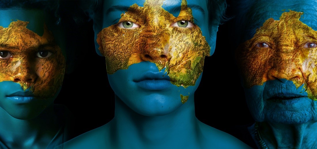 Face with Australia image superimposed, with conference and ADNSW branding below