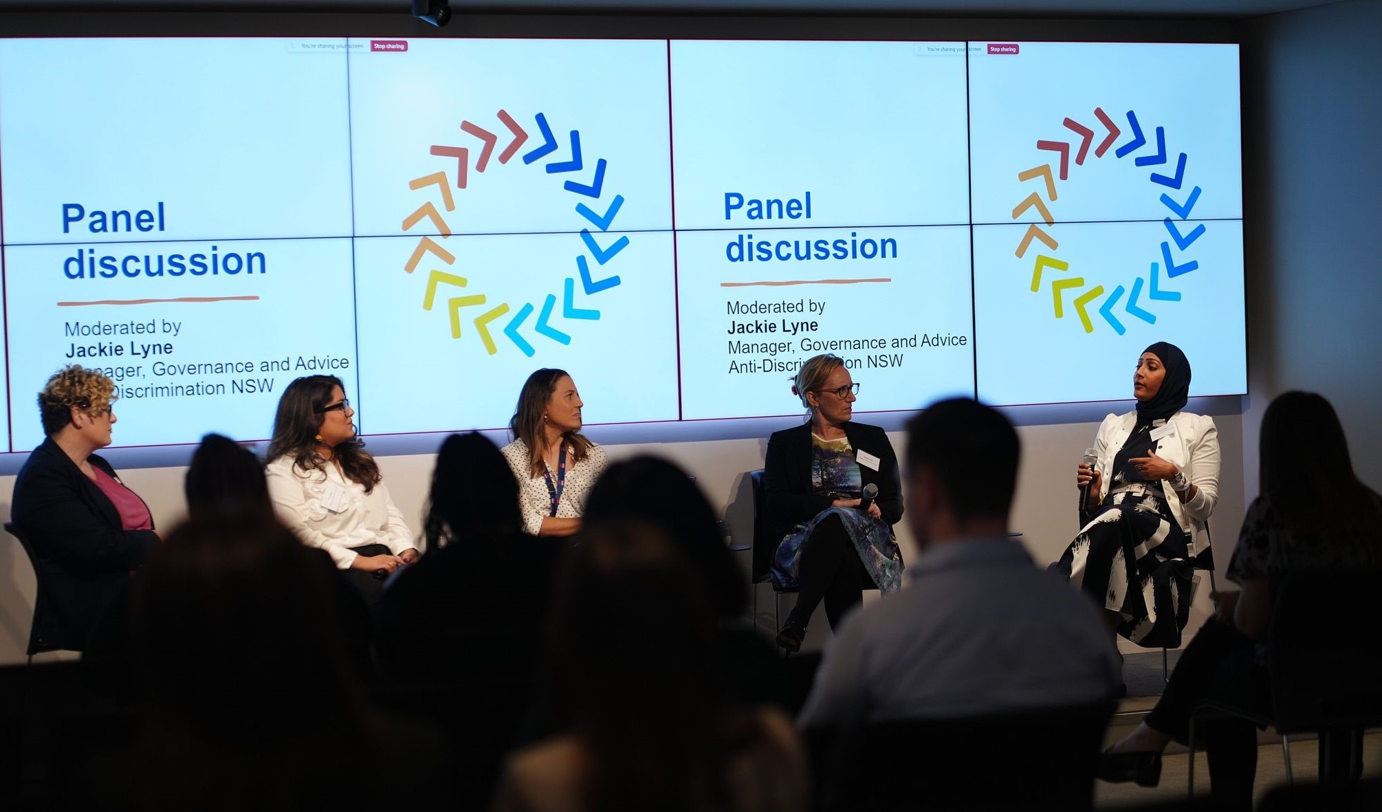 Image of the presenters and panellists at the launch event for new Inclusive Recruitment resources